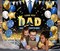 7x5ft Happy Father's Day Backdrop Love You Dad Theme Party Decorations Background Blue Gold Glitter Balloons Thanks Dad Photography Banner Father's Day Family Decor Supplies